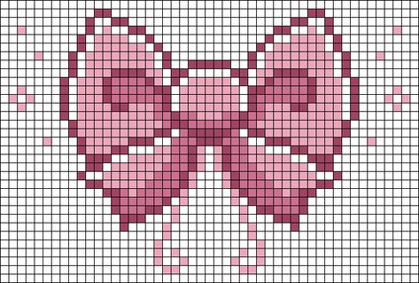 Alpha Pattern #20303 Preview added by neopets Coquette Alpha Pattern, Cute Alpha Patterns, Ribbon Drawing, Grid Crochet, Pixel Grid, Crochet Grid, Hello Kitty Crochet, Graph Crochet, Easy Pixel Art