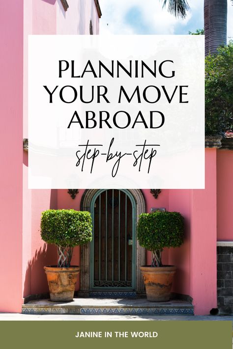 Are you dreaming of living abroad? This guide outlines exactly how to plan your move, from choosing the right place to settle to organizing your life (and your belongings) ahead of the move. Click through to take the next step toward expat life! | living abroad | move abroad | expat life | move to Mexico | living in Mexico | Moving To Mexico From Us, Moving Abroad Aesthetic, Live Abroad Quotes, Moving To Mexico, Abroad Packing List, Retire Abroad, Location Independent Lifestyle, Moving To Ireland, Organizing Your Life