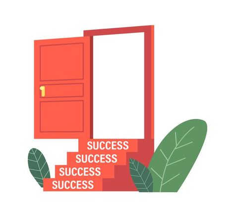 Open door to success, flung open red doo... | Premium Vector #Freepik #vector #background #frame #business #house Finance Freedom, Business House, Hand Drawn Border, Food Doodles, Doodle Frame, Background Frame, Colorful Frames, Line Art Vector, Drawing Frames