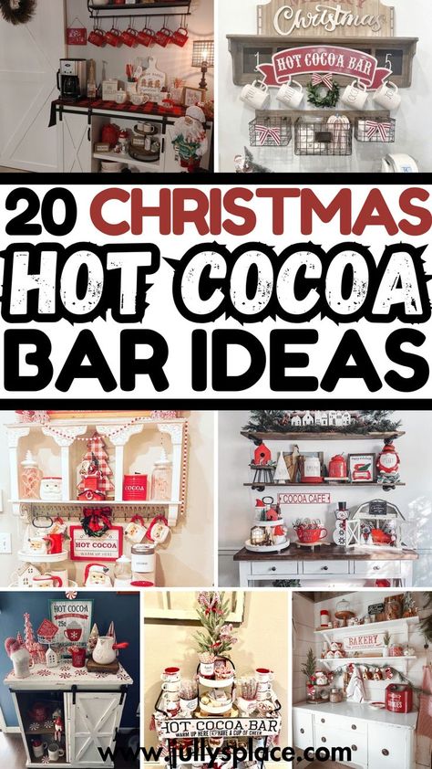 hot cocoa bar ideas, hot cocoa bar stations, christmas hot cocoa bar ideas Christmas Decorations Diy Hot Cocoa Bar, Hot Chocolate By The Fireplace, Coffee Tea Cocoa Station, Hot Cocoa Bar Ideas Christmas Diy, Holiday Hot Cocoa Bar Ideas, Hot Cocoa Tray Ideas, Hot Chocolate Tray Ideas, Hot Chocolate Bar For Teachers, Hot Cocoa Bar Setup