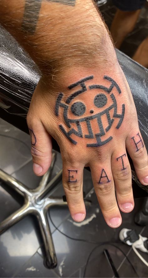 Law Hand Tattoo, Law One Piece Tattoo, Law Tattoo, One Piece Tattoo, One Piece Tattoos, Law One Piece, Anime Hands, First Tattoo, Polynesian Tattoo