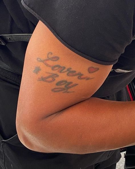 Certified Whiteboy Tattoo, Dopeboy Tattoos, Loverboy Tattoo Ideas, Loverboy Tattoo, Lover Boy Tattoo, Play Boy Tattoo Men, Lover Girl Tattoo, Play Boy Tattoo Idea, Motivational Tattoos