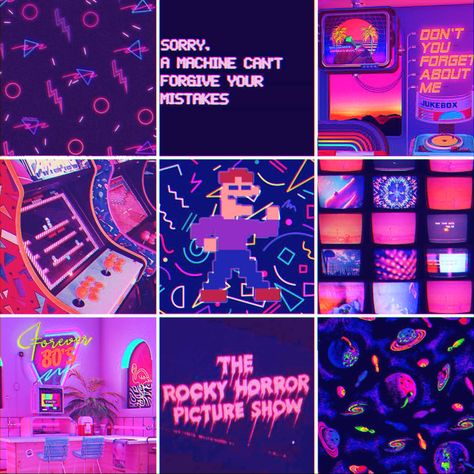 Rave Color Palette, Candy Gore Color Palette, Scenecore Palette, Rave Colour Palette, Scene Color Palette, Fnaf Moodboard, Horror Moodboard, 80s Moodboard, Michael Aesthetic