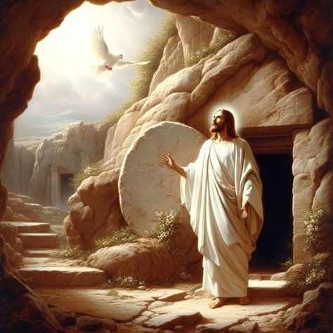 Resurection Jesus Art, Pictures With Meaning, Jesus Tomb, Jesus Art Drawing, Jesus Christ Illustration, Jesus Drawings, Jesus Christ Artwork, Christian Images, Jesus And Mary Pictures