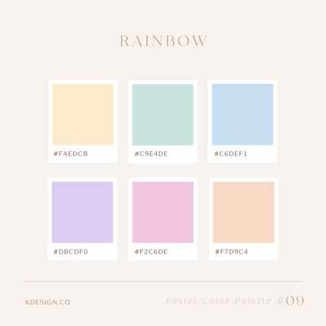 21 Beautiful Pastel Color Palette Examples with Color Codes Muted Rainbow Color Palette, Hair Color Ideas Red, Color Melt Blonde, Pastel Palettes, Rainbow Palette, Color Melt, Pastel Color Palette, Hex Color Palette, Hex Color