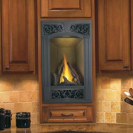 Propane Fireplace Indoor, Kitchen Fireplaces, Fireplace In The Kitchen, Fireplace With Logs, Vented Gas Fireplace Insert, Reclaimed Fireplace, Indoor Gas Fireplace, Outdoor Fireplace Plans, Indoor Fireplaces