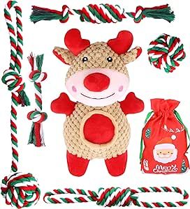 Dog toy gift set. Christmas Dog Toys, Christmas Dog Toy, Plush Dog Toys, Small Puppies, Christmas Plush, Interactive Toys, Medium Dogs, Christmas Animals, Christmas Dog