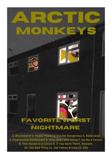 Arctic Monkeys Favourite Worst Nightmare Poster, Favorite Worst Nightmare Poster, Favourite Worst Nightmare Poster, Arctic Monkeys Album Poster, Arctic Monkeys Favourite Worst Nightmare, Favorite Worst Nightmare, Arctic Monkeys Album, Favourite Worst Nightmare, Room Collage