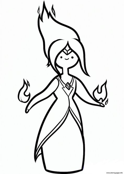 Adventure Time Cute Coloring Pages - Print a cool coloring picture from the Cartoon Network series Adventure Time. Finn the boy, and Jake the dog, experience wild adventures in the magica... #coloring #coloringpages #printable Adventure Time Coloring Pages, Marceline Adventure Time, Adventure Time Flame Princess, Adventure Time Drawings, Princess Adventure, Adventure Time Characters, Flame Princess, Adventure Time Cartoon, Adventure Time Marceline