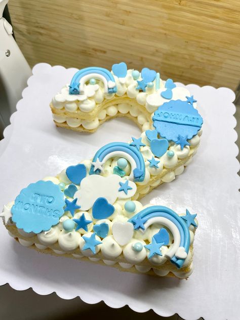 Baby boy monthly number cake Number 2 Birthday Cake Boy, Number 1 Cake Design For Boy, Number Cake For Baby Boy, Number Cupcakes For Boys, Number 2 Cake Boy, Monthly Cakes For Baby Boy, Number 2 Cake Design, Number Cake For Boys, 1 Birthday Cake Boy