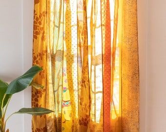 FabricStoreIndia - Etsy Eclectic Curtains, Hippie Curtains, Cortinas Boho, Indian Curtains, Ikea Kura Bed, Patchwork Curtains, Balkon Decor, Curtain For Door Window, Bohemian Curtains