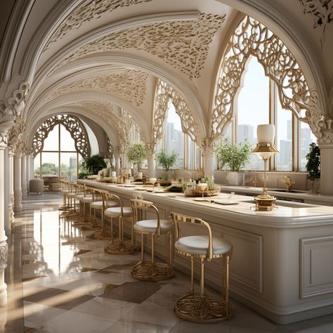 modern south indian concept kitchen in the taj mahal - Islam Decor, Arab Kitchen, Modern Moroccan Interior Design, Moroccan Style Kitchen, Arabic Kitchen, Mughal Design, Indian Bedroom Design, Mansion Kitchen, Moroccan Interior Design