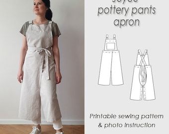 Beautiful Apron Handmade From the Original 50's Pattern - Etsy UK Potters Apron Pattern Free, Apron Pattern Free Vintage, Potters Apron, Pinafore Apron Pattern, Apron Inspiration, Split Leg Apron, Quilt Jackets, Apron Pattern Free, Cross Back Apron