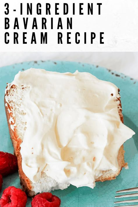 Bavarian Cream Recipe Layer Cakes, Baseless Cream Cake, Angel Cream Filling, Angel Food Cake Filling, Frosting For Angel Food Cake Simple, Angel Cream Donut Filling, Easy Bavarian Cream Filling, Icing For Angel Food Cake, Cake Filling Recipes Easy