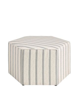 Martha Stewart Ellen Cocktail Ottoman | belk Cottage Design Plans, Small Ottoman, Accent Ottoman, Large Ottoman, Striped Upholstery, Solid Coffee Table, Cube Ottoman, Solid Wood Coffee Table, Cocktail Ottoman