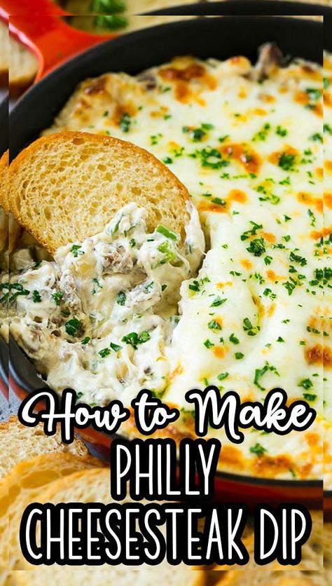 Steak Dip, Philly Cheesesteak Dip, Baked Cheese Dip, Cheesesteak Dip, Philly Cheese Steak Dip, Steak Peppers, Garden Salad Recipe, Cheesy Dip, Cheese Dip Recipes