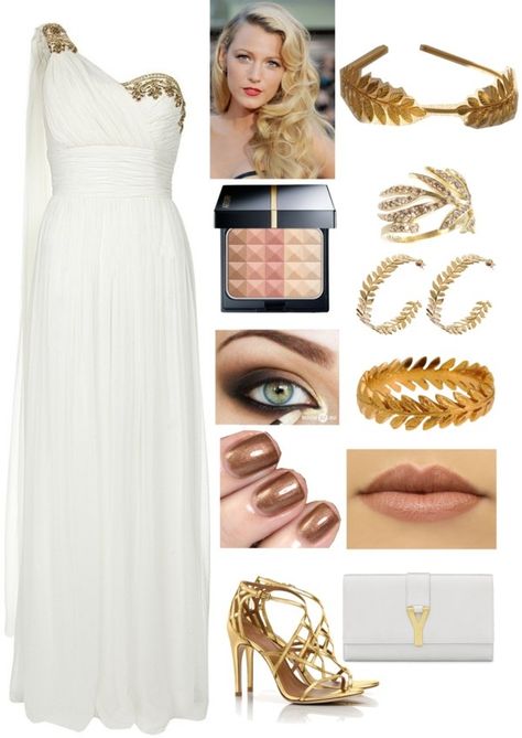 Greek Dress Outfit, Modern Goddess Outfit, Modern Greek Goddess Outfits, Greek Fashion Modern, Greek Mythology Costumes, Greek Outfit, Athena Greek Goddess, Goddess Party, Grecian Gown