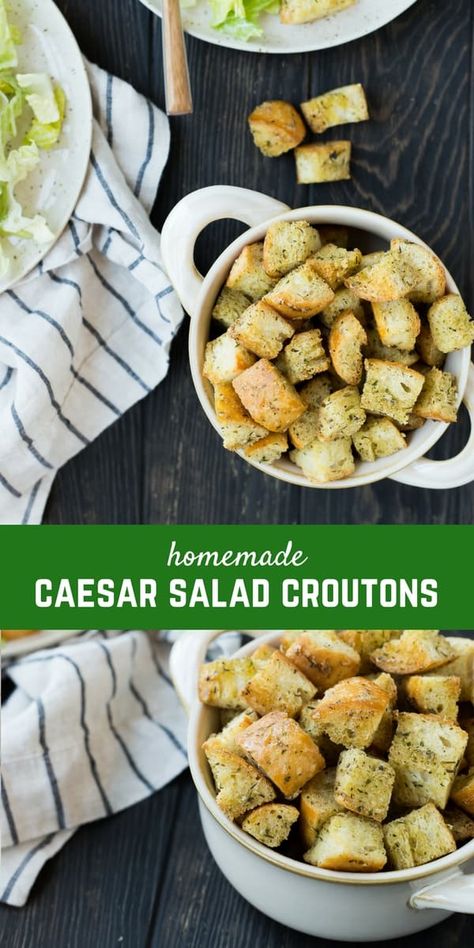 Caesar Salad Croutons, Salad Croutons, Salad Caesar, Homemade Caesar Salad, Crouton Salad, Homemade Caesar, Crouton Recipes, No Comparison, Classic Caesar Salad