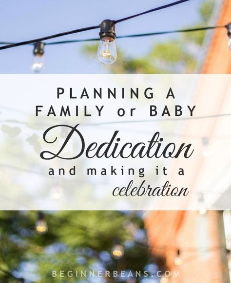 Ideas for planning a baby dedication and making it a celebration. Decorate with banners/garlands, dress up in tulle or suspenders and bow tie, get a Christian-themed gift, and create keepsakes of the occasion. Dedication Party Ideas, College Ministry, Baby Dedication Party, Baby Dedication Invitation, Baby Dedication Gifts, Dedication Invitations, Dedication Ceremony, Leather Guest Book, Suspenders And Bow Tie