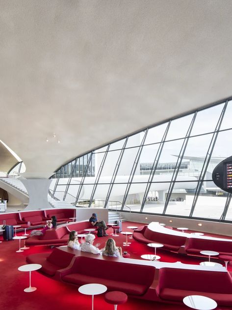 Revit Design, Airline Interiors, Twa Flight Center, Airplane Hanger, Lounge Aesthetic, Twa Terminal, Twa Hotel, Nyc Architecture, Googie Architecture