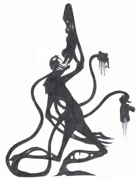 Bogeyman Creepy Shadow Drawing, Scary Shadow Drawing, Demon Creature Design, Shadow Person Art, Supervillain Oc, The Boogie Man, Dnd Creatures, Fun Drawings, Shadow Creatures