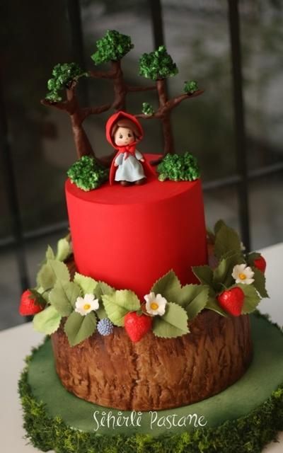 Little Red Riding Hood Cake by Sihirli Pastane Little Red Riding Hood Cake, Red Riding Hood Party, Ideas Cupcakes, Fondant Cupcakes, Wedding Cupcakes, Fancy Cakes, Birthday Cake Kids, Girl Cakes, Little Red Riding Hood