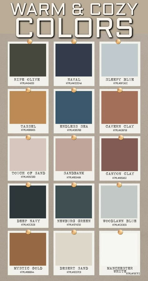 Paint Colors For Rustic Living Room, Farmhouse Living Room Wall Color Ideas, Cozy Paint Palette, Cozy House Colors Interior, Light Color For Living Room Walls, Small Living Room Ideas Color, Small Home Wall Colors, Natural Room Colors, Room Color Ideas For Small Rooms