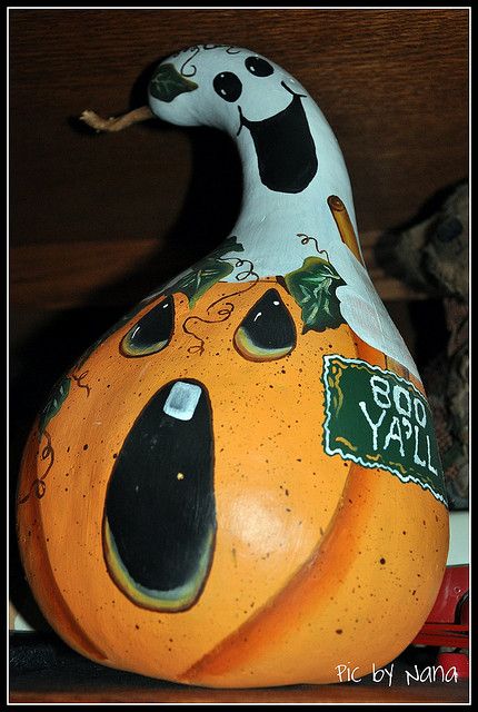 Pumpkin Decorating Diy, Fall Gourds, Halloween Gourds, Gorgeous Gourds, Halloween Wood Crafts, Gourds Birdhouse, Decorative Gourds, Hand Painted Gourds, Halloween Pumpkins Painted