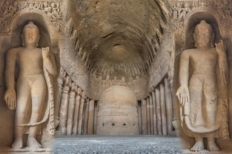 Located deep within the Sanjay Gandhi National Park in Mumbai, Kanheri Caves are a group of 109 Buddhist rock-cut monuments dating from the 1st – 10th century A.D. Kanheri Caves, Mumbai Trip, Sanjay Gandhi National Park, Ajanta Caves, Basalt Rock, Jain Temple, Temple Architecture, Visit India, Buddhist Temple