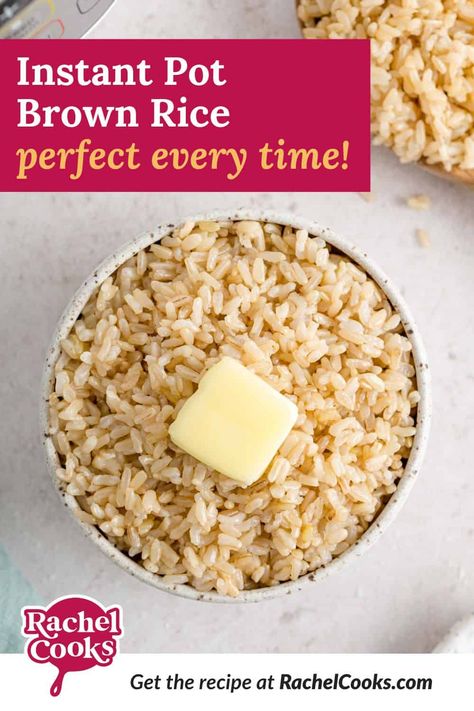 Instant Pot brown rice is easy to make and comes out perfectly every time! No more guessing games when it comes to making rice! Slow Cooker Brown Rice, Brown Rice Slow Cooker, Pressure Cooker Brown Rice, Brown Rice Recipes Easy, Easy Brown Rice, Rice Pressure Cooker, Instant Pot Brown Rice, Best Pressure Cooker Recipes, Brown Rice Recipe