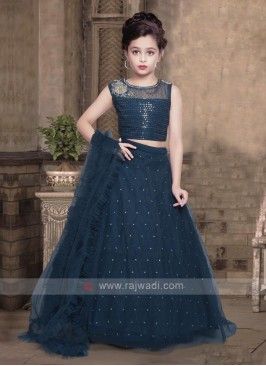 Girls rama blue color lehenga choli Lehnga Choli For Girls, Blue Color Lehenga, Latest Lehenga Design, Baby Dress Crochet, Indian Dresses For Kids, Lehenga For Girls, Dress Crochet Pattern, Kids Party Wear Dresses