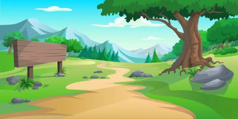 Graphic tree and hill Premium Vector | Premium Vector #Freepik #vector #background #tree #wood #leaf Forest Cartoon, Background Tree, Idle Game, Wood Leaf, Cartoon Trees, Nature Background Images, Cartoon House, Forest Backdrops, Scenery Background