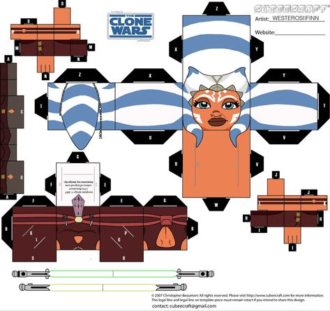 Ahsoka Tano Ahsoka Birthday Party, Ahsoka Tano Birthday Party, Ashoka Chakra Paper Craft, Ahsoka Tano Outline, Ahsoka Tano Lekku Pattern, Starwars Paper Craft, Star Wars Papercraft, Star Wars Papercraft Free Printable, Star Wars Items