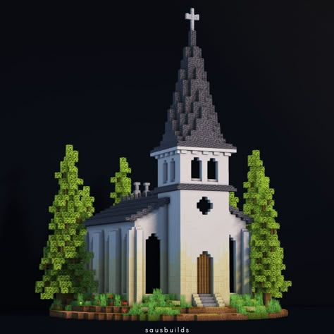 Saus (@sausbuilds) • Instagram-Fotos und -Videos Minecraft Chapel, Minecraft Fort, Minecraft Church, Minecraft Medieval Village, Minecraft Shaders, Minecraft City Buildings, Minecraft House Plans, Minecraft Modern, Minecraft Cottage