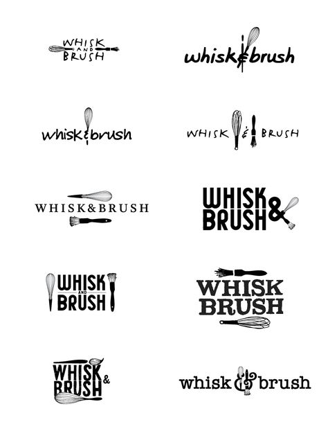 whisk&brush_logo_-01 Bakery Logo Inspiration, Whisk Logo, Brush Logo, Logo Inspiration Vintage, Graphic Edits, Modern Bakery, Whiskey Business, Gospel Art, Vintage Bakery