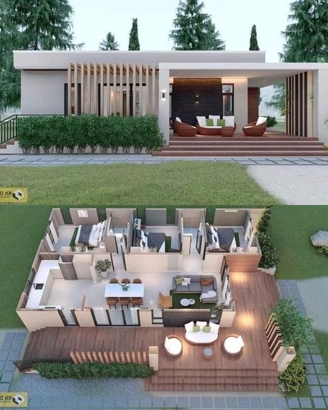 Small House Blueprints, Modern Bungalow House, House Floor Design, Building House Plans Designs, Building Plans House, Florida City, Simple House Design, Sims House Plans, Home Design Floor Plans