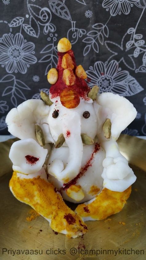 Eco-friendly Ganesha, homemade idol using rice flour. Easy home-made Ganesha idol with modak flour, which can be immersed in a tub of water at home. Make Rice Flour, Rice Flour Recipes, Eco Friendly Ganesha, Appam Recipe, Ganesh Festival, Wooden Ladle, Ganesha Idol, Yellow Foods, Flour Recipes