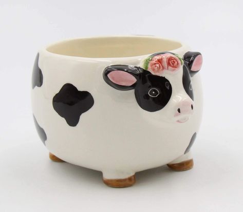 Ceramic Cow, Candy Flowers, Farm Cow, Pinch Pots, Fine Ceramic, Cow Art, Milk Cow, Candy Bowl, Clay Art Projects