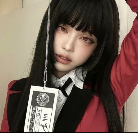 Runa Cosplay, Yumeko Jabami Cosplay, Yumeko Cosplay, Black Color Hairstyles, Kakegurui Cosplay, Jabami Yumeko, Anime Cosplay Ideas, Color Hairstyles, Anime Makeup