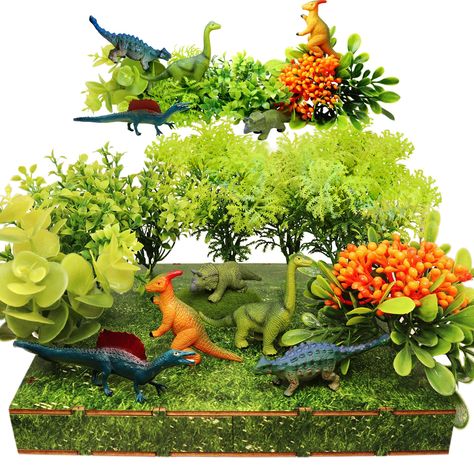 PRICES MAY VARY. 👍Easy Way to Create A Dinosaur World👍: With this exciting indoor activity set, kids can easily create a mini indoor garden with fake artificial plants & flower! Just choose your favorite dinosaurs, plug in the greenery, and have fun playing with them in your built-in dinosaur habitat! 🌈Complete Habitat Kit🌈: Our kids' science kit dino toys include 5 dinosaur figurines, 4 different types of artificial plants,foam sponge and printed wooden boards and more for upgraded learning Diy Terrarium Kit, Dino Toys, Science Toys, Diy Science, Terrariums Kits, Terrarium Diy, Science Kits, Fake Plants, Learning Toys