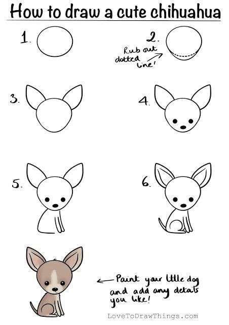 How To Draw Cute, Draw Cute, 강아지 그림, Easy Drawings For Kids, Cute Chihuahua, Easy Doodle Art, Easy Doodles Drawings, Homeschool Art, 자수 디자인