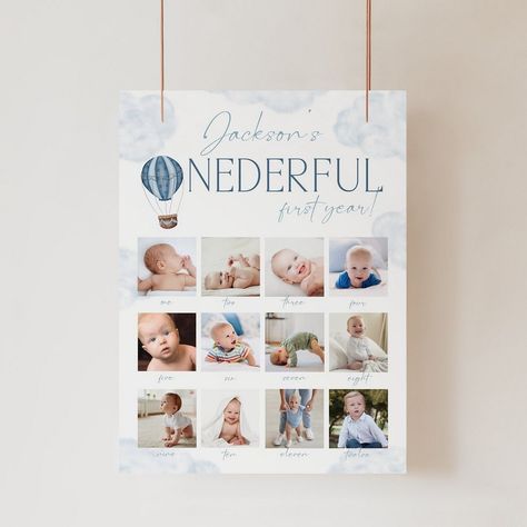 First Birthday Milestone Sign Trends: Keep Up! One Derful First Birthday Boy, Onederful World Birthday Boy, What A Onederful World Birthday, Onederful Year, Baby Footprints Christmas, Baby Handprint Art, Baby Handprint Crafts, First Birthday Party Decor, Onederful Birthday