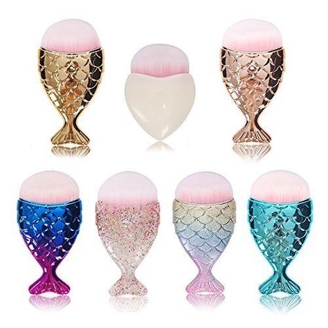 Fish Makeup, Mermaid Makeup Brushes, Alat Makeup, Makeup Brushes Guide, It Cosmetics Foundation, Beauty Blenders, Unicorn Makeup, Makeup Supplies, Beauty Brushes