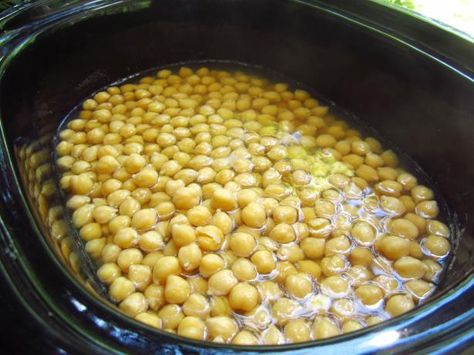 How to Make Dried Chickpeas in a Crock-Pot from Food.com:   								It was a garage sale bargain I couldn't resist.  So after all these years, I am first using a crockpot--and one of the first things I made was this--and these chickpeas are outrageously good.  No more canned chickpeas for me. Crock Pot Ideas, Cook Chickpeas, Dried Chickpeas, Beans In Crockpot, Dry Chickpeas, Pot Ideas, Chickpea Recipes, After All These Years, Crock Pot Slow Cooker