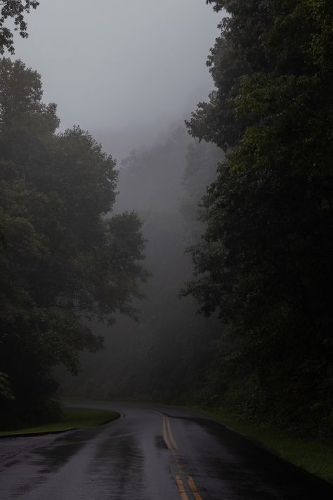 Foggy morning in the mountains Me As Weather, Mountain At Night Aesthetic, Fog And Rain Aesthetic, Foggy Mountains Aesthetic, Grey Theme Aesthetic, Gloomy Nature Aesthetic, Foggy Mountain Aesthetic, Twilight Aesthetic Forest, Forest Fog Aesthetic