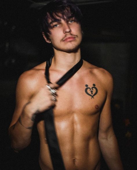 Colby Brock No Shirt, Colby Brock Motorcyle, Colby Brock Full Body Picture, Colby Brock With Mustache, Colby Brock Moustache, Colby Brock Boyfriend Material Wallpaper, Colby Brock Photoshoot, Colby Brock Eyeliner, Guy Back Tattoos