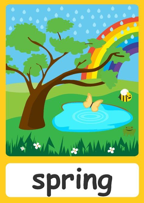 Season flashcards - Teach seasons - FREE Flashcards  Posters! Teaching Seasons, Seasons Flashcards, Flashcards For Kindergarten, Weather For Kids, Flashcard Maker, Weather Activities Preschool, Seasons Chart, Seasons Preschool, Seasons Poster