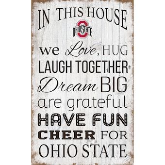 Ohio State Buckeyes Room, House Rules Sign, Nc State Wolfpack, Virginia Tech Hokies, Washington State Cougars, West Virginia Mountaineer, In This House We, Fan Cave, Jersey Devil