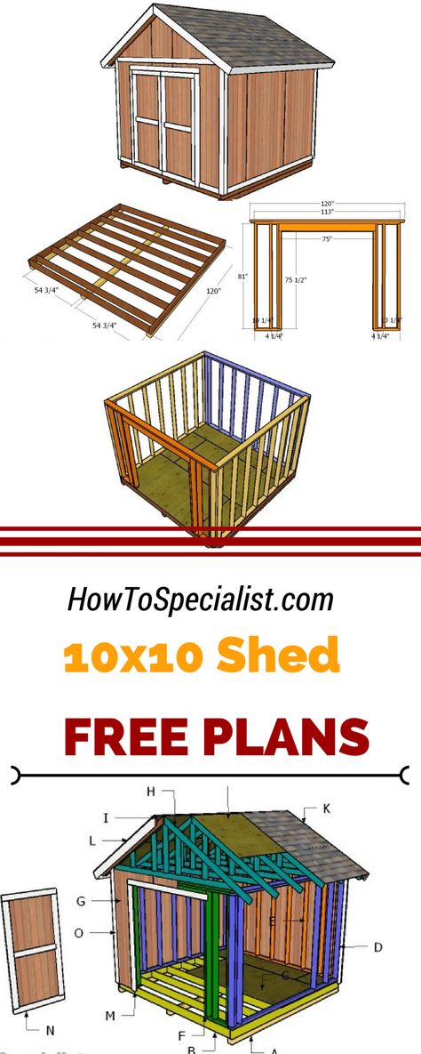 If you need more storage space in the backyard, you should check out 10x10 shed plans. Learn how to build a small garden shed using my step by step plans and instructions. howtospecialist.com #diy #shed 10x10 Shed, 10x10 Shed Plans, Small Shed Plans, Diy Storage Shed Plans, Small Garden Shed, Diy Storage Shed, Wood Shed Plans, Build Your Own Shed, Shed Building Plans