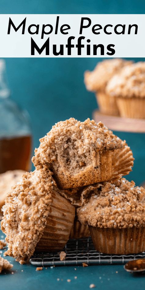 These are the real deal, the best maple pecan muffins you'll ever try! After testing and perfecting muffin recipes for six months, I’ve mastered the techniques for creating bakery-style muffins and worked them into a few easy, step-by-step instructions so you can make foolproof, wow-factor muffins at home! Maple Pecan Muffins, Pecan Muffins Recipe, Freeze Muffins, Popular Desserts Recipes, Pecan Muffins, Bakery Style Muffins, Most Popular Desserts, Muffin Recipes Blueberry, Maple Pecan